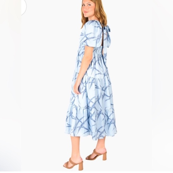 NWT EMILY MCCARTHY Blue Daphne PHEASANT PARTY Dress Sz S - Picture 4 of 16